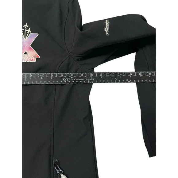 Alaska Airlines Jacket Womens L Black Decades of Awesome Logo Crew Flight NEW - Picture 9 of 9
